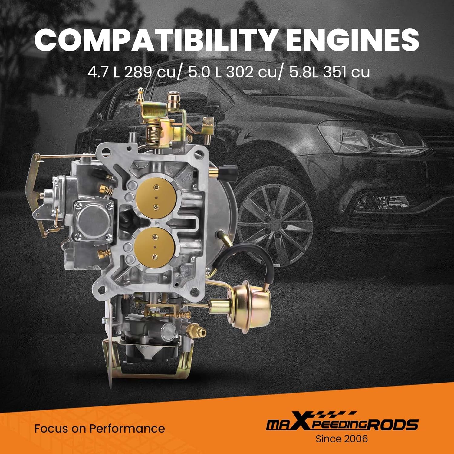 maXpeedingrods 2 Barrel Carburetor for Ford 289 302 351 Cu F100 F250 F350 Mustang Comet