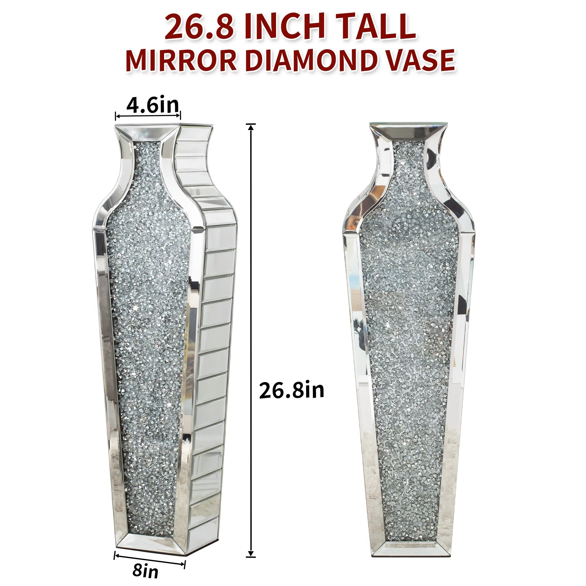 SHYFOY Tall Crushed Diamond Floor Vase