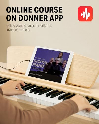 Donner DDP-80 PLUS Digital Piano 88 Key Weighted Keyboard, Home Electric Piano, Supports USB-MIDI & Headphones Connection, Semi-open Cover Designed