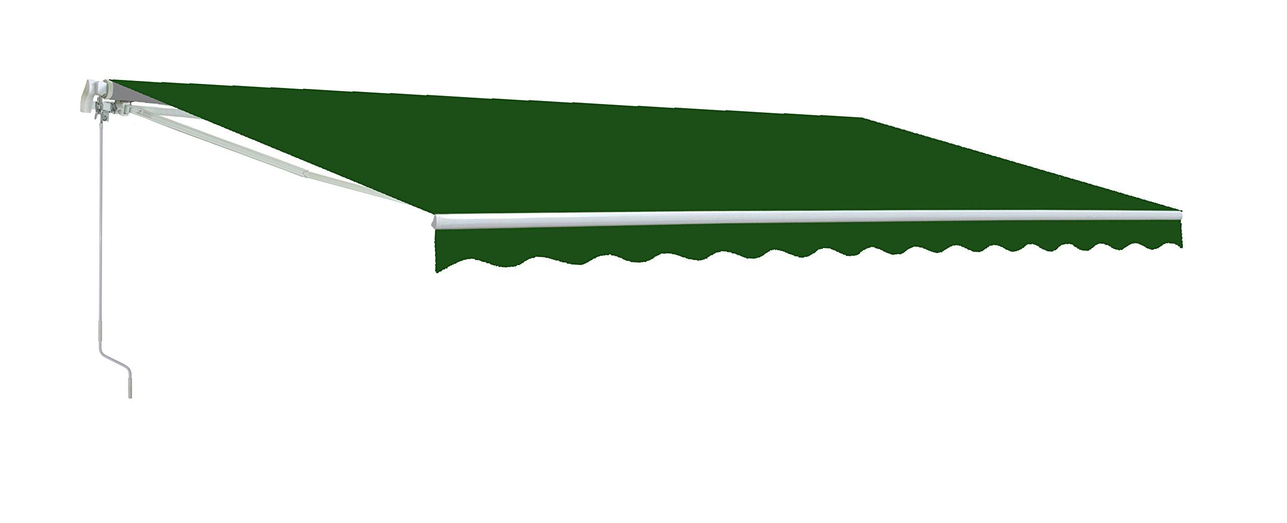 Aleko 12&x10& Motorized Retractable Patio Awning, Green Color