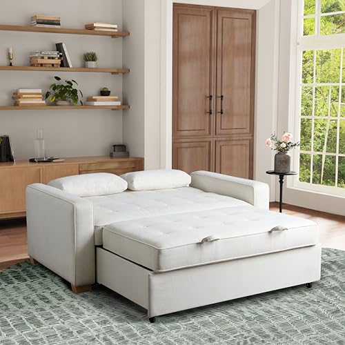 Serta Ainsley 72.6" Convertible Sleeper Sofa, Queen Size, Dreamcoil Comfort, Soft Velvet Fabric, Navy