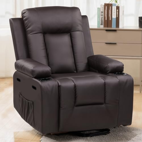 COMHOMA Power Lift Recliner Chair for Elderly and Adults Electric PU Leather Recliners Electric Sofa Chair with Massage & Heat, Cup Holders