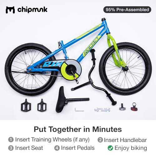 Chipmunk Kids Bike Toddlers 12 14 16 18 Inch Wheel Bicycle Beginners Boys Girls Ages 3-11 Years, Multiple Color Options