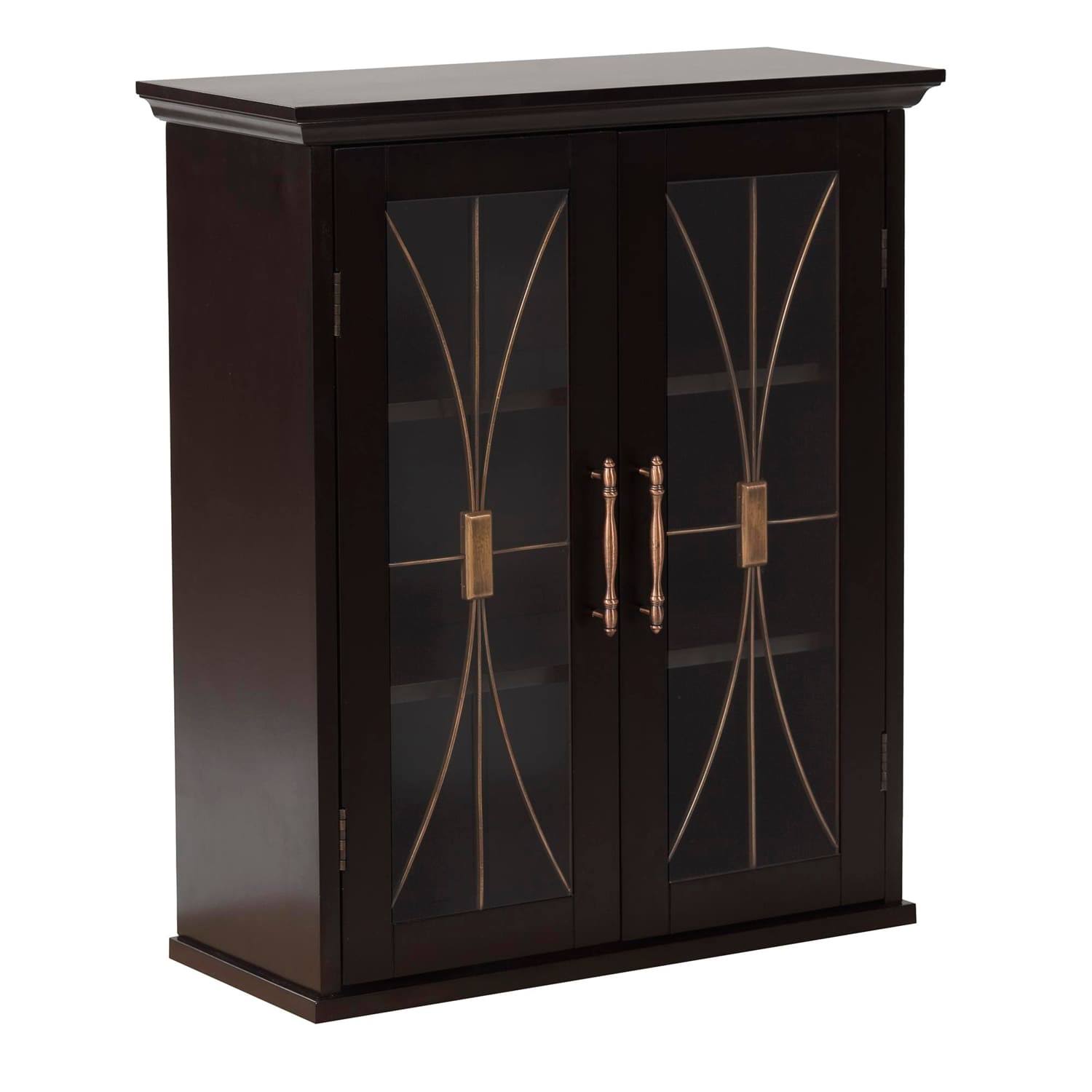 Elegant Home Fashions Delaney Wall Cabinet, Brown