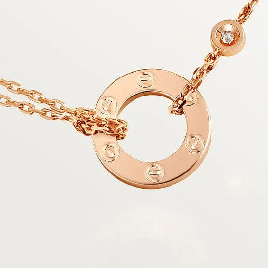 car Love Necklace With 2 Diamonds