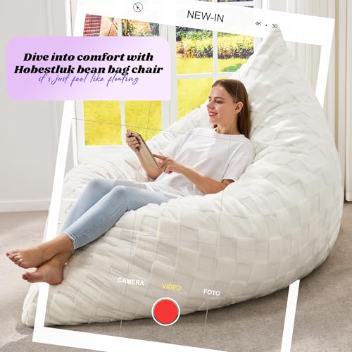 Hobestluk 3 in 1 Bean Bag Chair Giant Bean Bag Chairs Convertible Bean Bag Floor Cushion with Machine Washable Cover