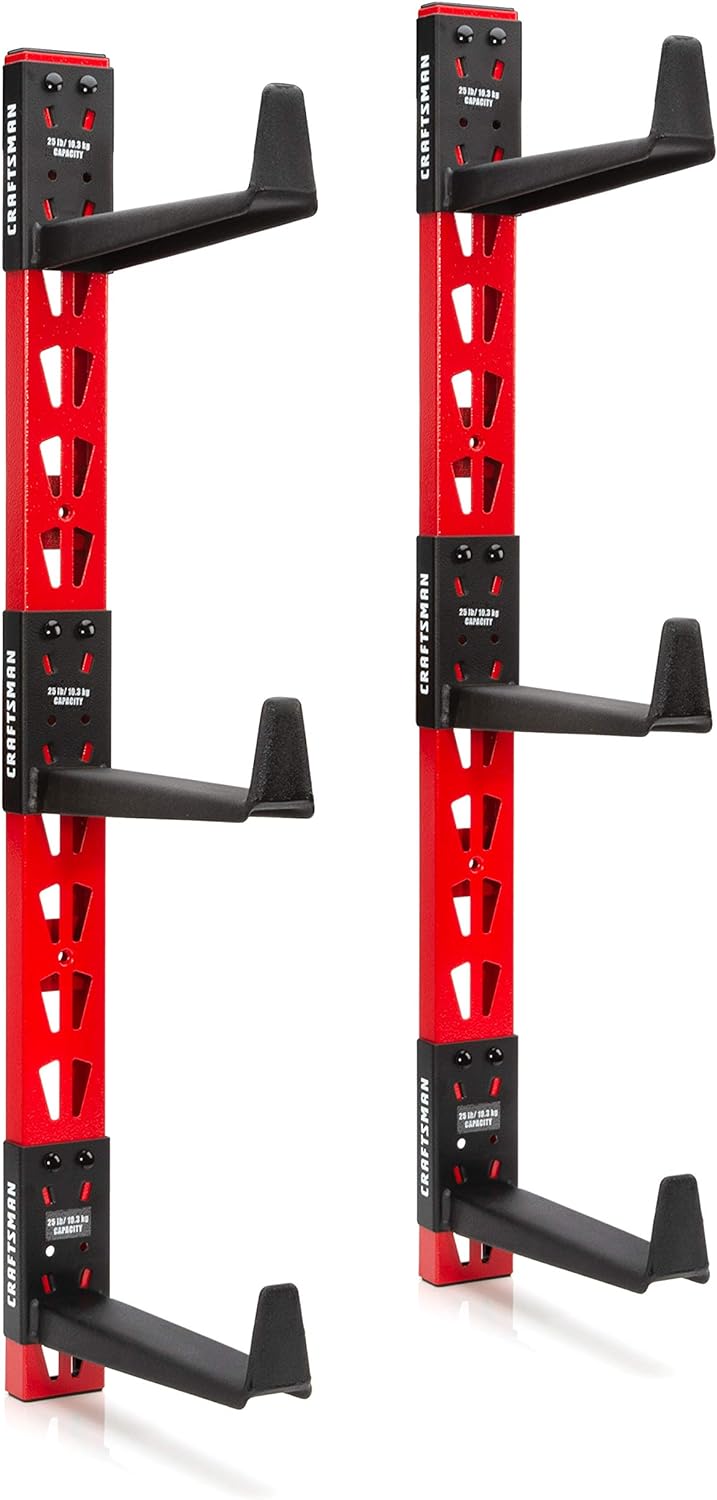 CRAFTSMAN 6-Arm, 10-Inch Deep Cantilever Rack Workshop Storage System for Lumber or Pipe, Arms Feature Anti-Marring Rubberized Coating and Roll Stops