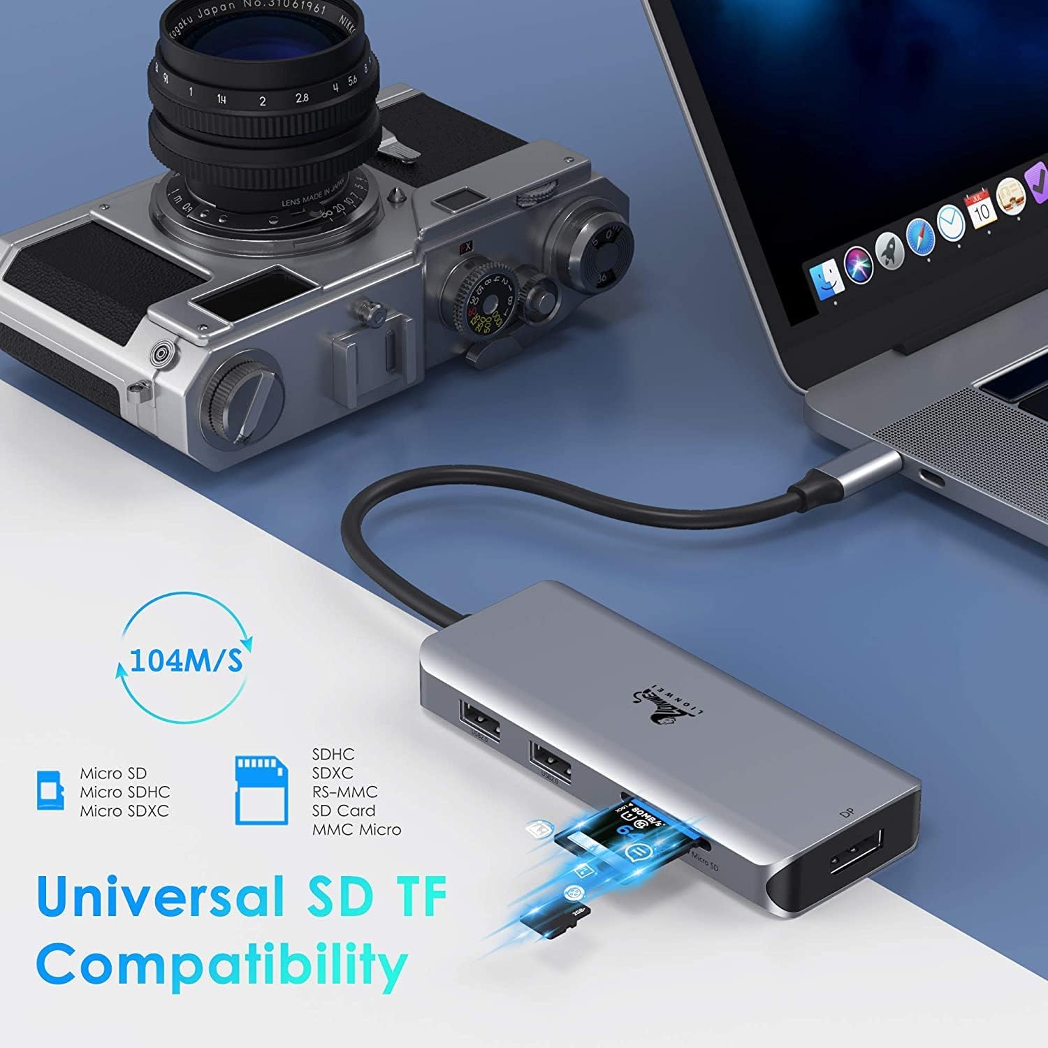 Docking Station Dual Monitor, 9-in-1 Triple Display USB C to Dual HDMI Adapter with DisplayPort, 87W PD, 3 USB, SD/TF Card Reader