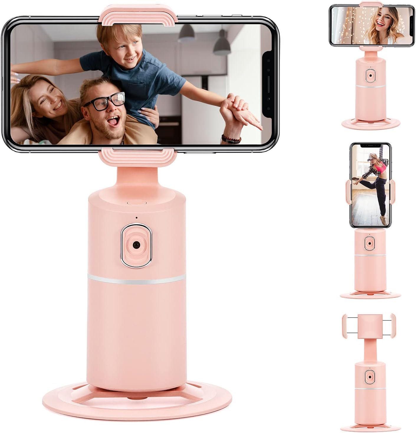 Auto Face Tracking Tripod, No App, 360° Rotation Face Tracking Phone Camera Mount, Selfie Stick