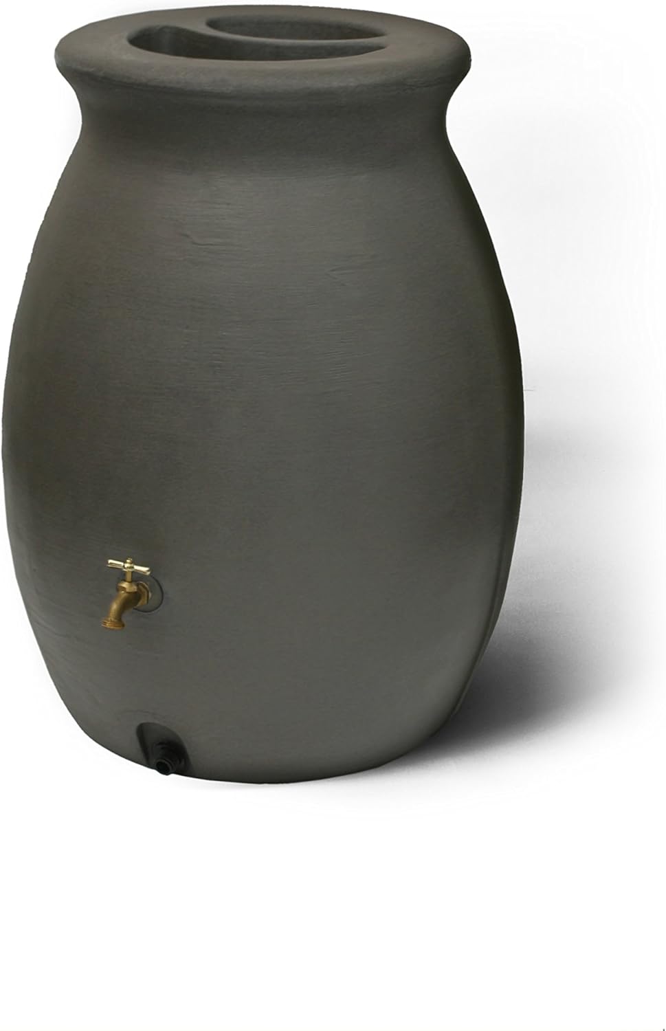 Algreen 81113 Castilla Rain Barrel with Brass Spigot, Dark Brown, 50-Gallon