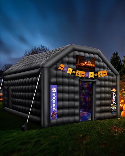 VEVOR Inflatable Nightclub, 26.2 x 19.7 x 13.1 Ft, Blow up Party Tent with Disco Lights & 1100W Blower, Large Inflatable Night Club Tent for Adults