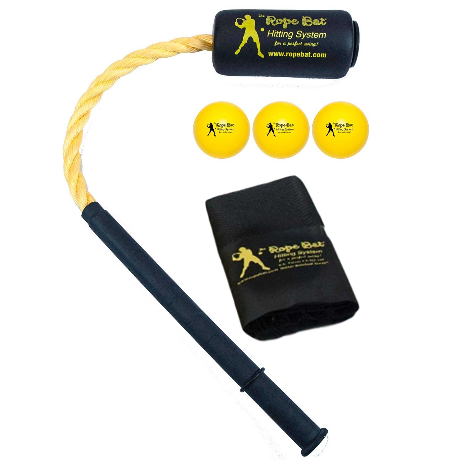 Rope Bat Ultimate Rope Bat Swing Trainer w/ 3 Soft Training Balls – Baseball &amp; Softball Hitting Trainer - Sports Supplies Online Store
