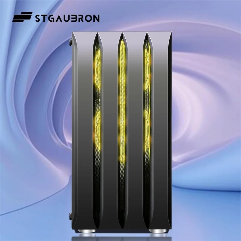 STGAubron Gaming Desktop PC, Intel Xeon E5 2.5G up to 3.3G, 16G RAM, 512G SSD, Radeon RX 550 4G GDDR5, 600M WiFi, BT 5.0, RGB Fan x 3