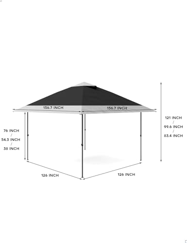 Garvee 13x13FT Pop Up Gazebo,Canopy Tent on Clearance,Outdoor Patio Gazebo, Tent for Party,Wedding,Outdoor Dining,Backyard(Dark Grgy+Light Grey)