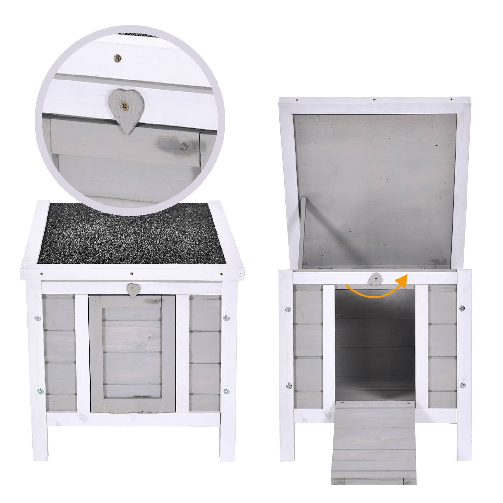 Pawhut Outdoor Rabbit Hutch Bunny Cage Raised Wooden Pet House