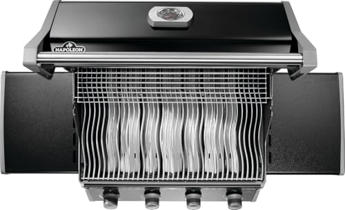 Napoleon Rogue 525 Propane Gas Grill, Black, Stainless Steel Grids, Durable 4-Burner Grill