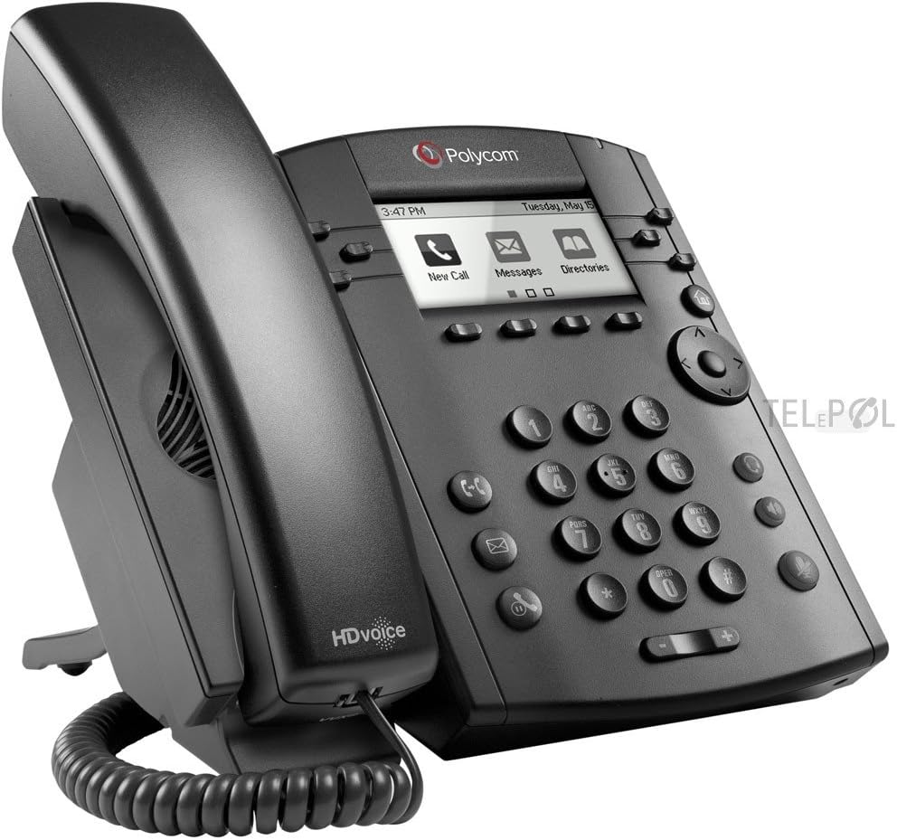 Polycom VVX 301 Corded Business Media Phone System - 6 Line PoE - 2200-48300-025 - AC Adapter (Not Included)