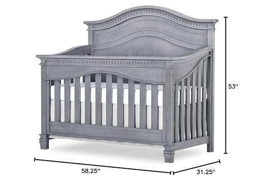 Evolur Cheyenne 5 in 1 Full Panel Convertible Crib in Antique Brown