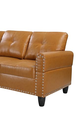 Devion Furniture Regis 4-in-1 Convertible L Shaped Couch with Pull Out Bed and Storage, Sectional Sleeper Sofa with Reversible Chaise for Living Room