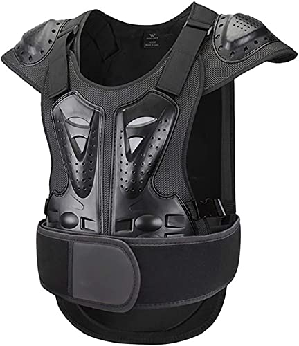 Adults Motorcycle Body Armour Chest Back Spine Protector Guard Vest,Protective Gear for Bike Motocross Skiing Snowboarding Black