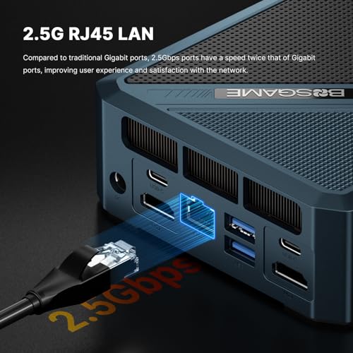 P5 Pro Mini PC, AMD Ryzen 7 6800H, 32GB DDR5 512GB SSD Mini Desktops Computer, Quad Display PC, Dual USB 4.0 & HDMI, 2.5G RJ45 LAN, Wi-Fi 6E/BT 5.2