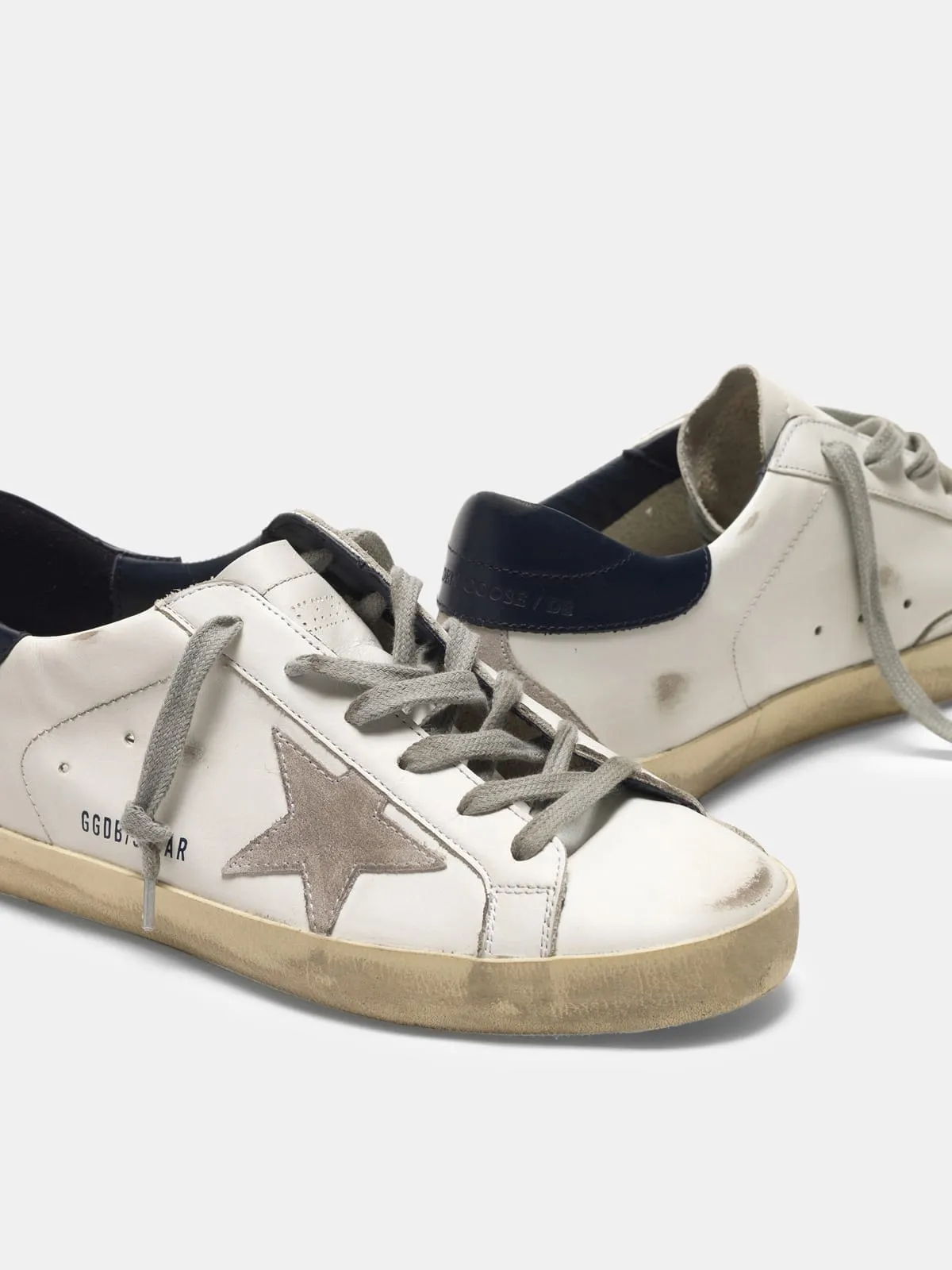 Star Super-Star sneakers in suede with blue heel tab
