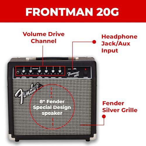 Fender Frontman 10G Guitar Combo Amplifier - Black Bundle with Cable and Austin Bazaar Exclusive 12-Pack Picks