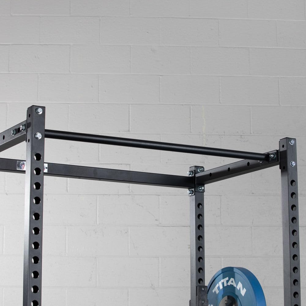 Titan Fitness T-2 Series Tall 83" Power Rack, 850 LB Rackable Capacity, Skinny Pull Up Bar, Pin and Pipe Safeties, Standard J-Hooks