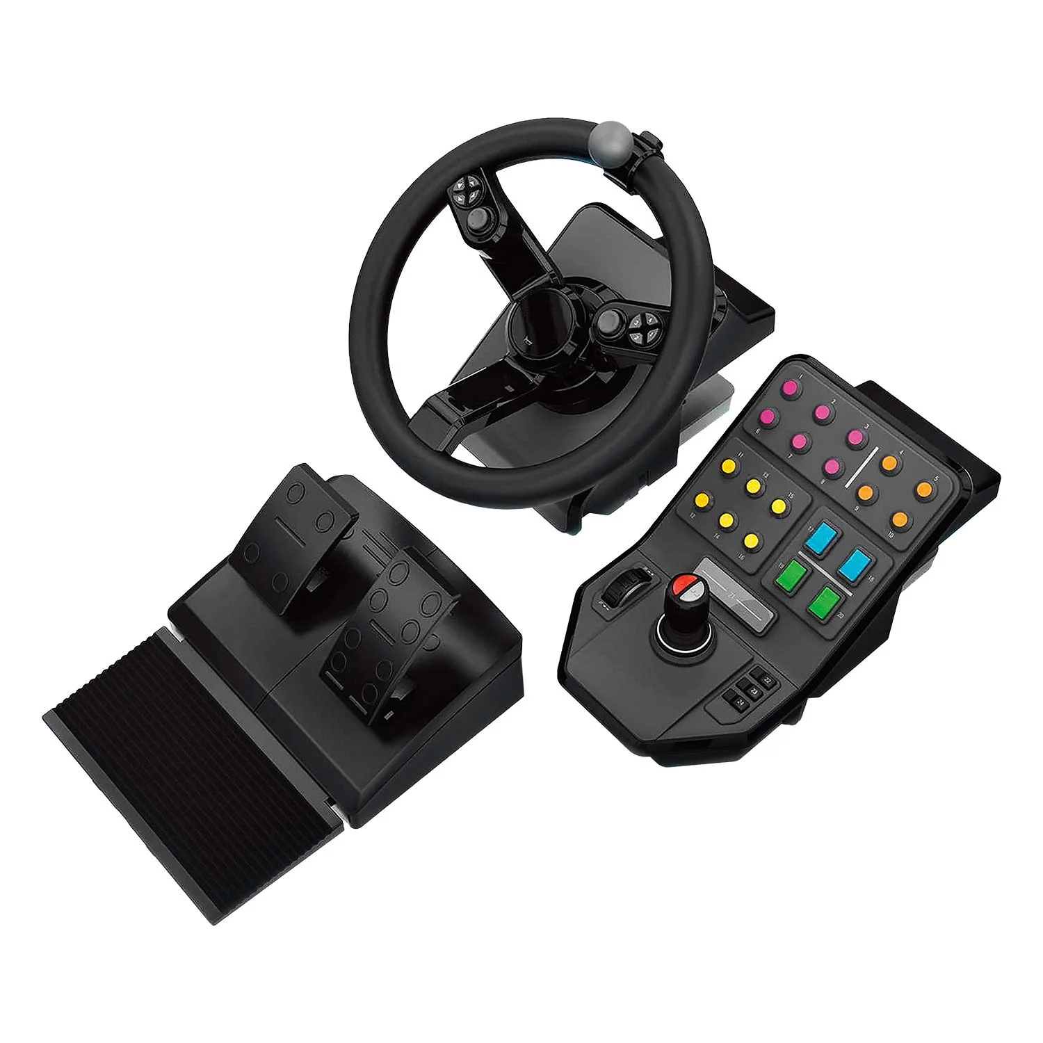 Logitech G Heavy Equipment Bundle Simulation Wheel, Pedals and Side Panel Control Deck - Radiant Selections