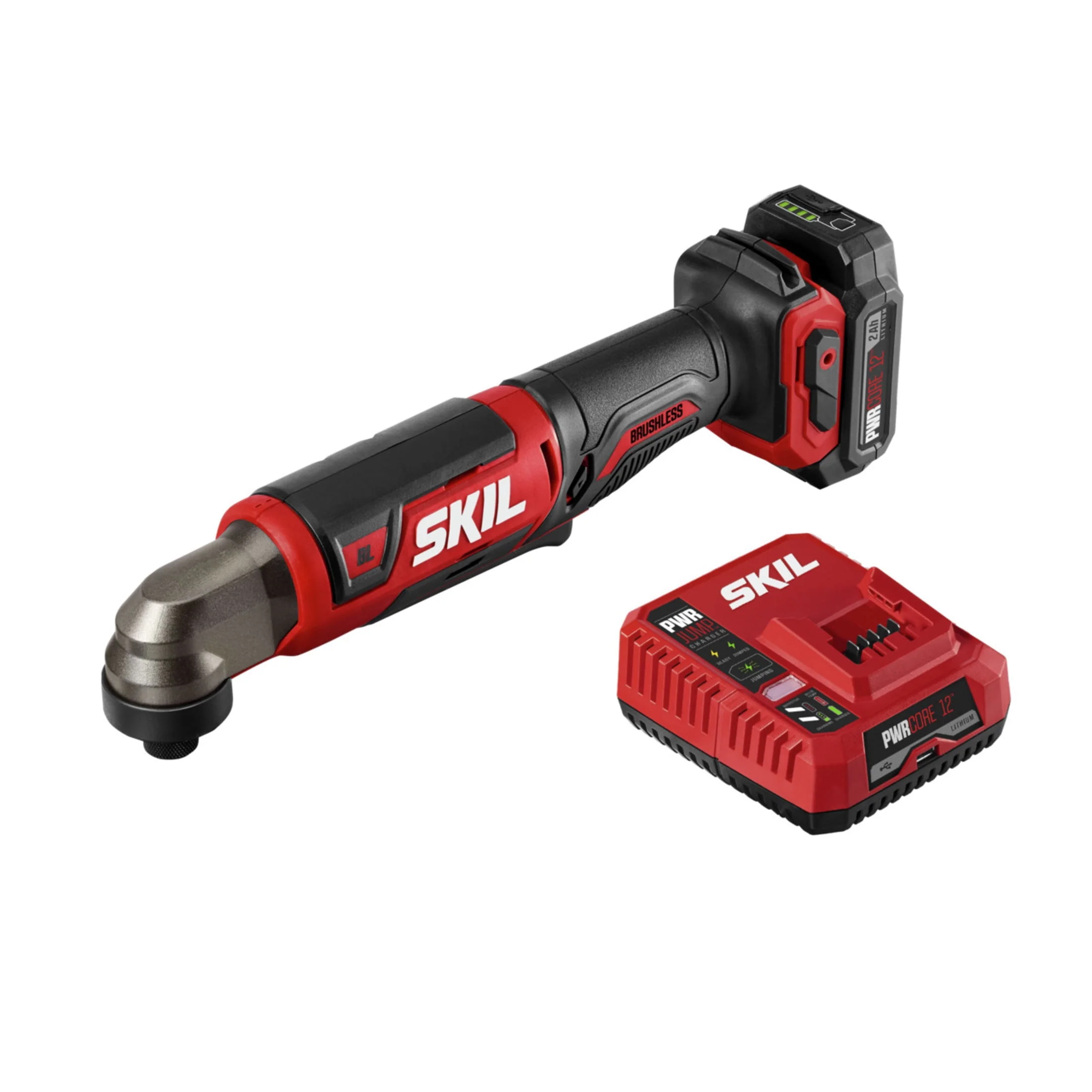 SKIL PWRCore 12™ Brushless 12V Cordless 1/4'' Hex Right Angle Impact Driver with PWRJump™ Charger