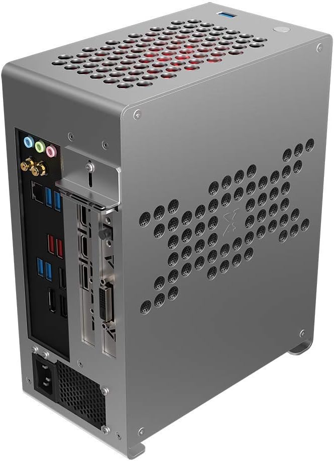 Mini-ITX Case Micro PC Case - Aluminum Portable Computer Case - Small Backpack PC Case for Gaming with PCI-E Riser Cable…