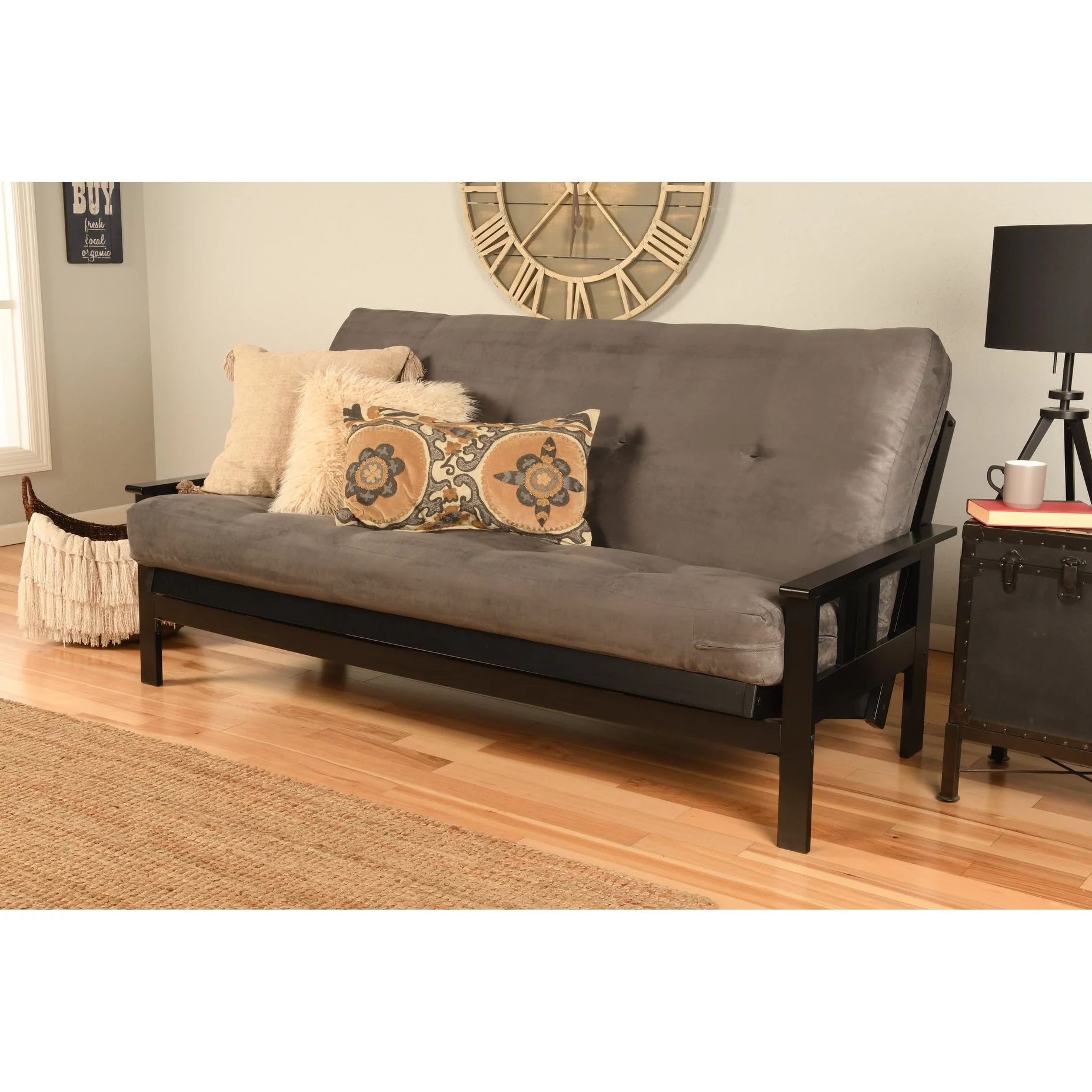 Kodiak Furniture Cotton and Foam Full-size Futon Mattress in Suede Blue
