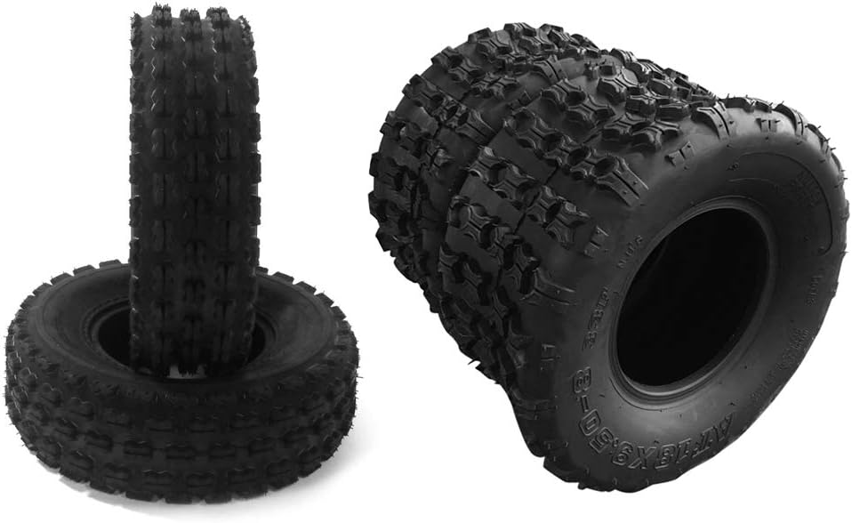 Motorhot Set of 4 Sport ATV UTV Tires 19X7-8 Front & 18X9.5-8 Rear 4 Ply, Tubeless