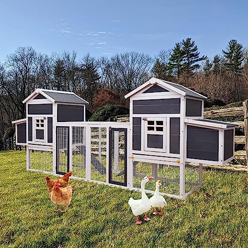 Outdoor Chicken Coop for 8 Chickens, 2025Upgraded Portable Wooden Hen House with Nesting Boxes, Chicken House, Chicken Run Cage