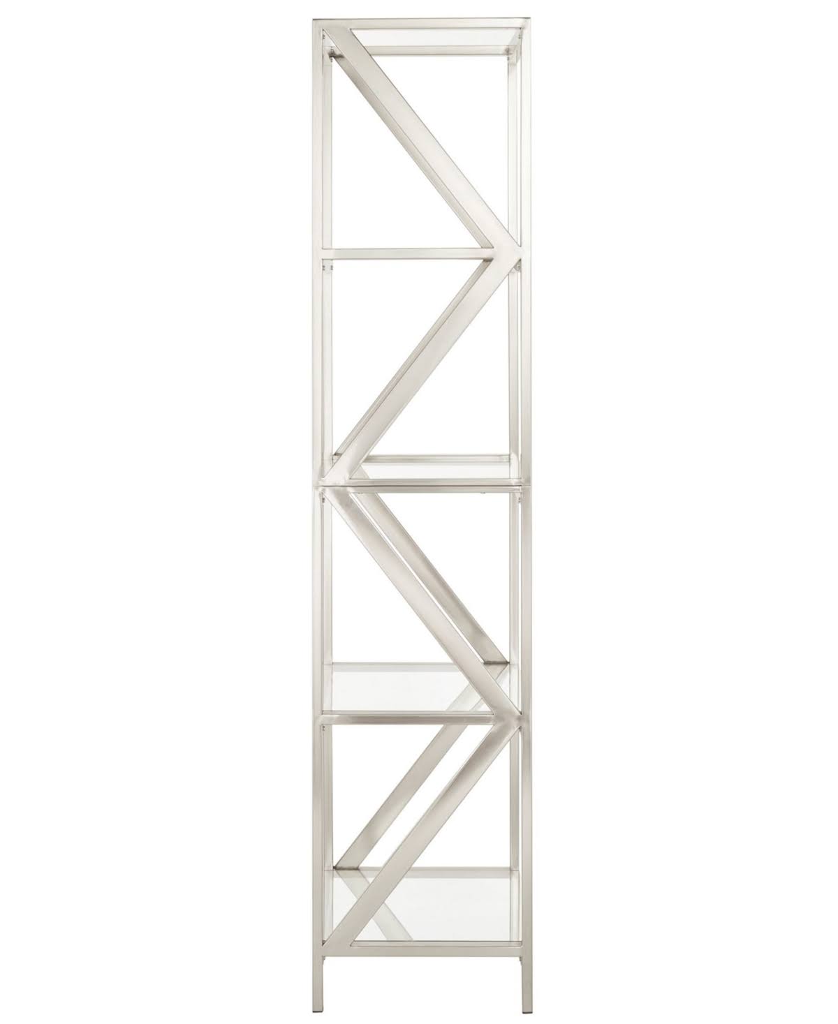 Inspire Q Brynn Brushed Nickel Bookcase - Silver