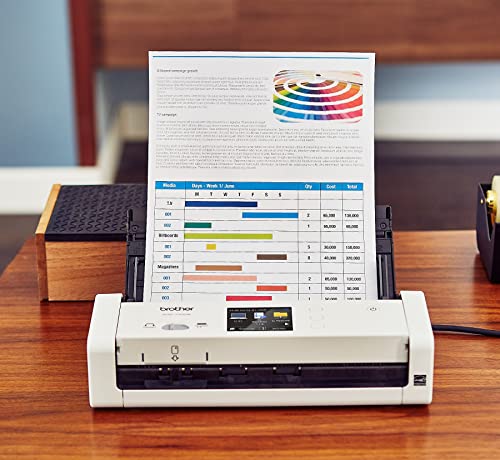 Brother ADS-1800W Wireless Compact Desktop Scanner | Scan Speeds of Up to 30ppm | 2.8" Color Touchscreen