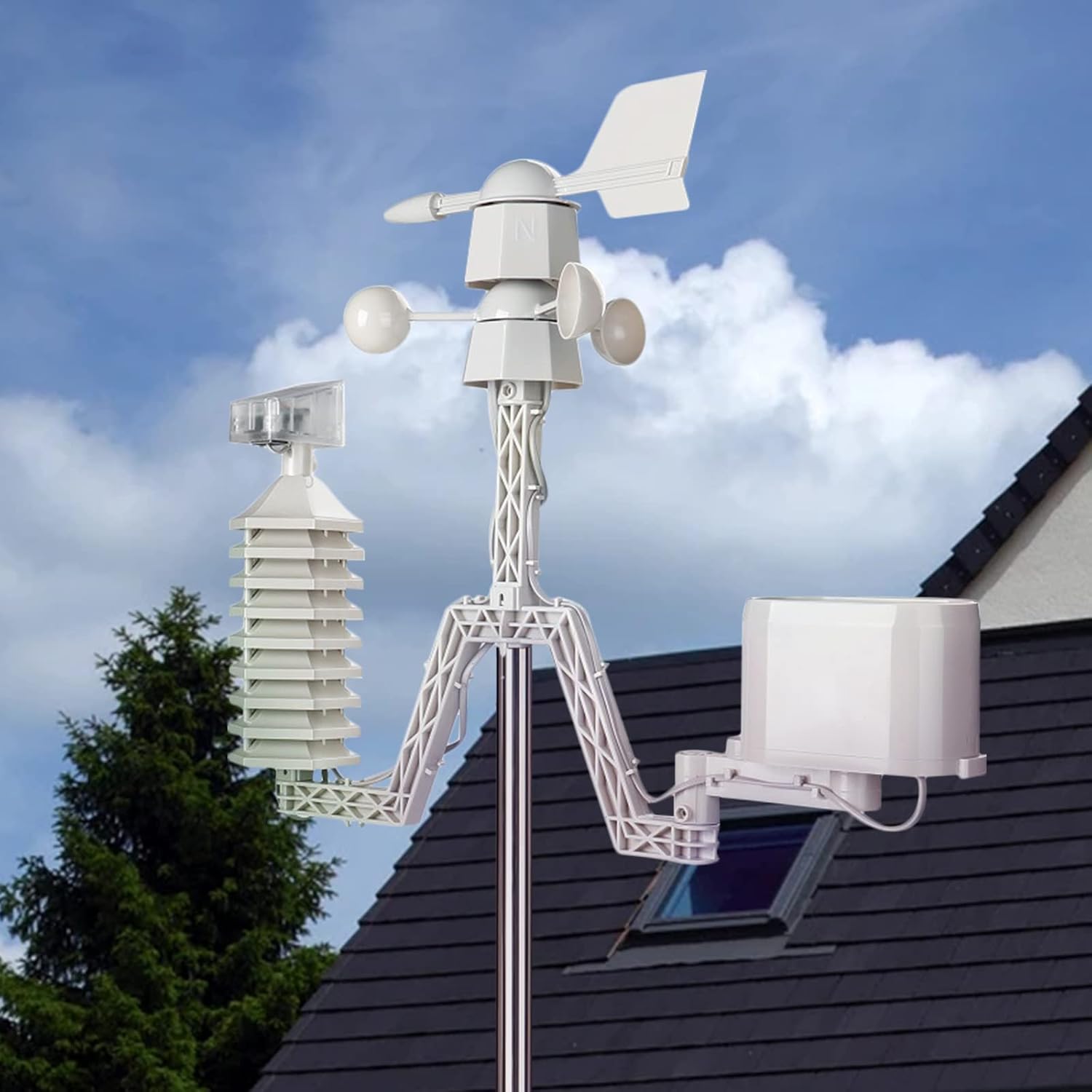 Metoluar Wireless Weather Station with LCD Display, Meteorological Instrument, Weather Forecast Station with Outdoor Sensor