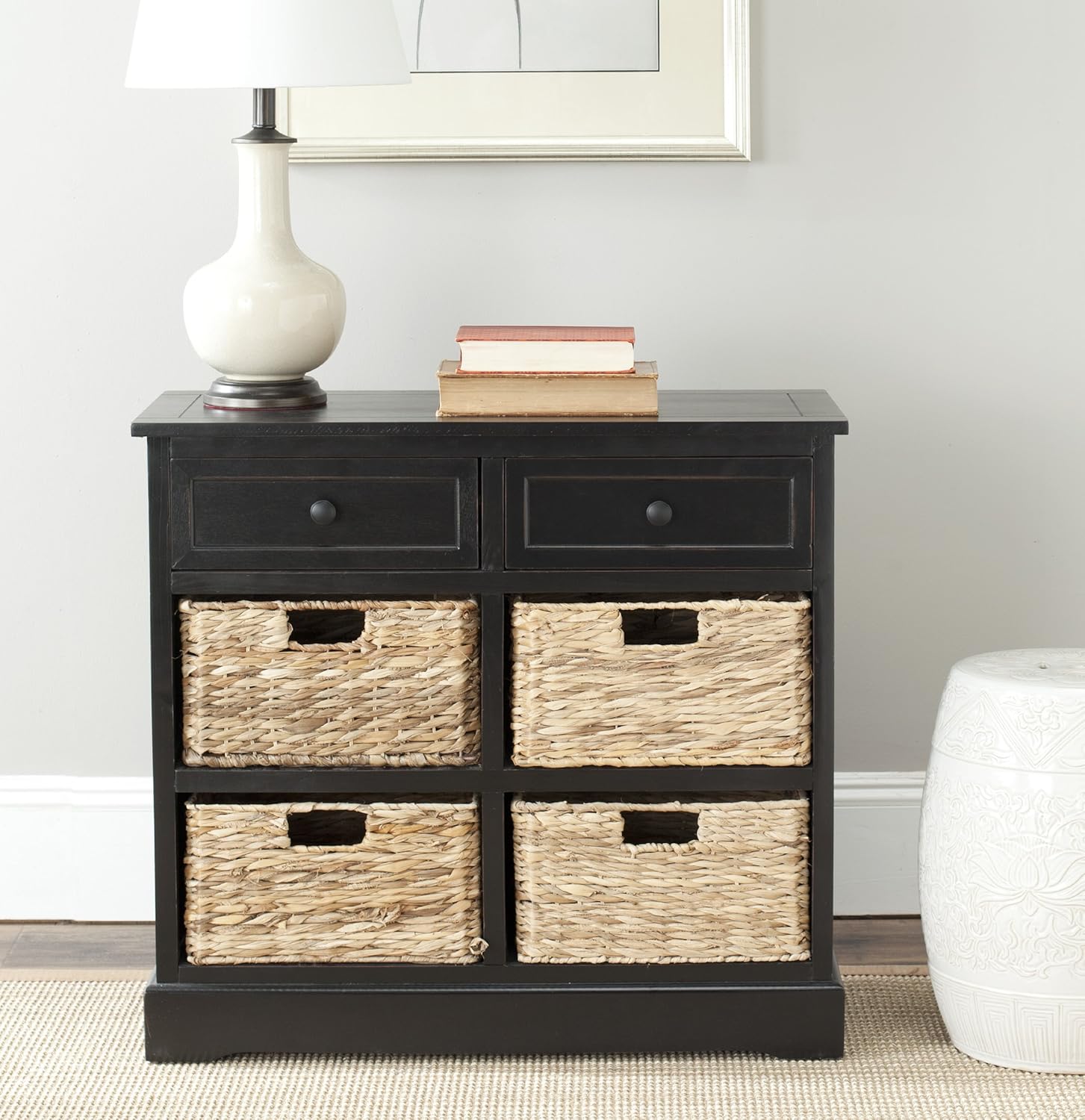 Safavieh American Homes Collection Herman Brown Wicker Basket Storage Unit