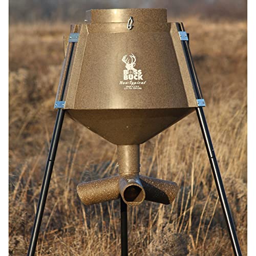 Boss Buck Oversized 350 Pound Capacity Hunting Gravity Feed Tripod Game Deer Feeder with Corn, Soybean and Protein Delivery System for Game Management