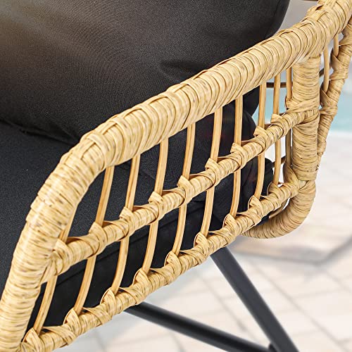 YITAHOME 4-Piece Patio Furniture Wicker Outdoor Bistro Set, All-Weather Rattan Conversation Loveseat Chairs for Backyard