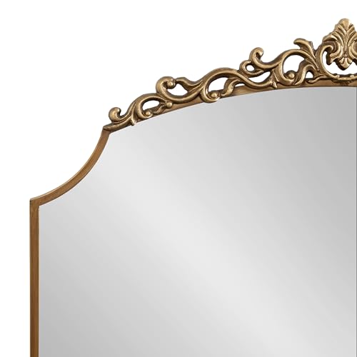 Kate and Laurel Arendahl Ornate Traditional Arched Scallop Mirror, 24 x 36, Antique Gold