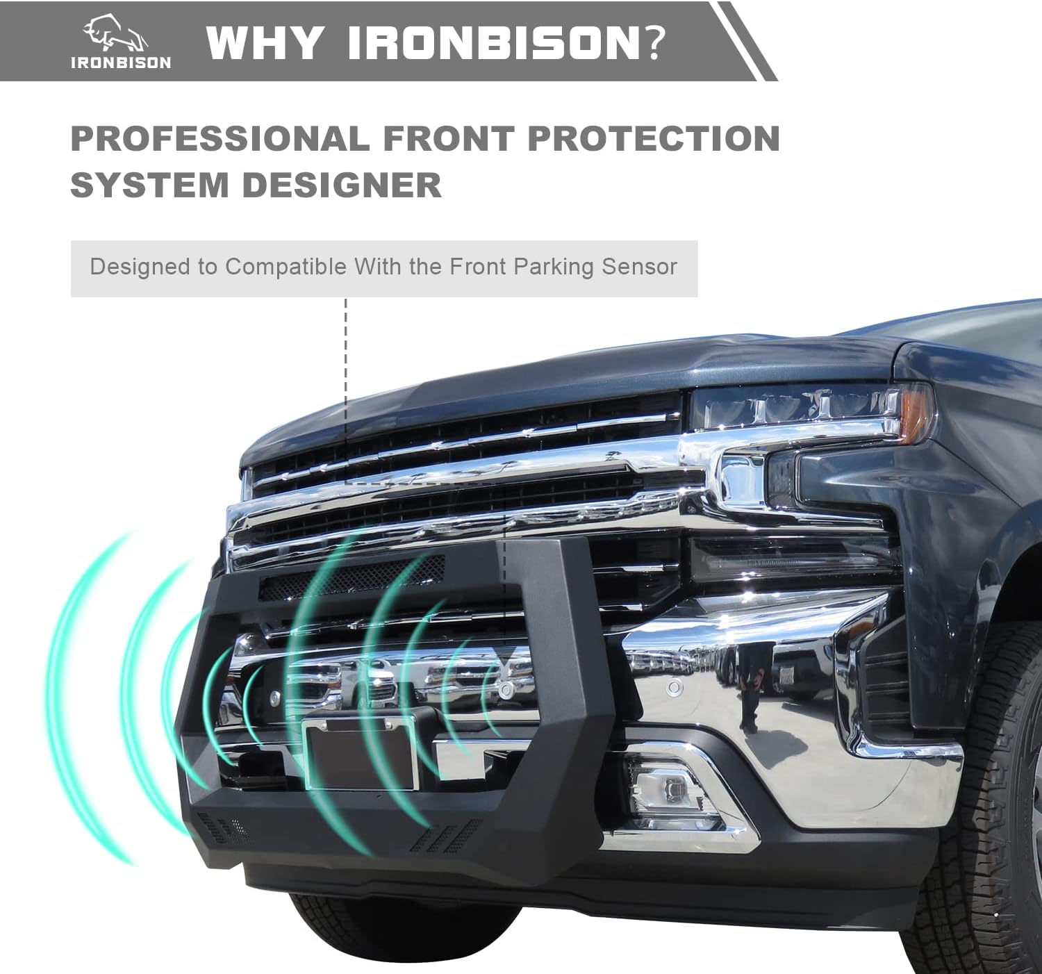 IRONBISON Barde Bull Bar Compatible with 2005-2022 Toyota Tacoma Pickup Truck Fine Textured Black Front Bumper Brush Grille Guard Compatible with 20”