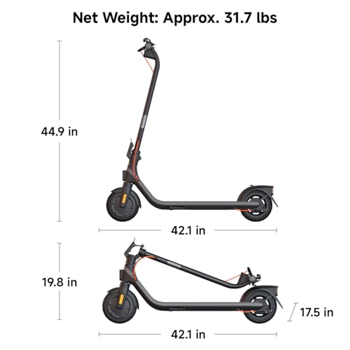 Segway Ninebot E2 Plus Electric KickScooter- 300W Brushless Motor, Up to 15.5 Mile Range & 15.5 MPH, 8.1" Shock-Absorbing Tires