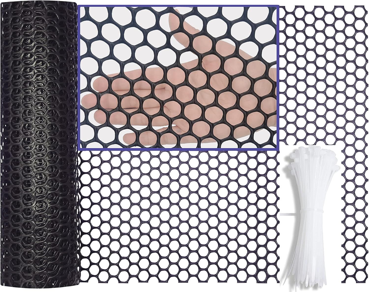 Plastic Chicken Wire Fence Mesh 16&rdquo;x10FT, Poultry Netting for Chicken, Hexagonal Fencing for Gardening,Floral Netting,PET Cage