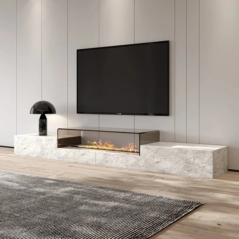 modern living room furniture marble glass top rectangle tv stands luxury style natural marble TV cabinet