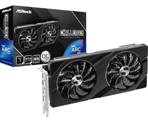 ASRock Intel ARC A380 Challenger ITX 6GB OC GDDR6 96-bit DisplayPort HDMI 0dB Silent Cooling 2250 MHz 7680 x 4320 PCI Express4.0 Graphics Card 500W