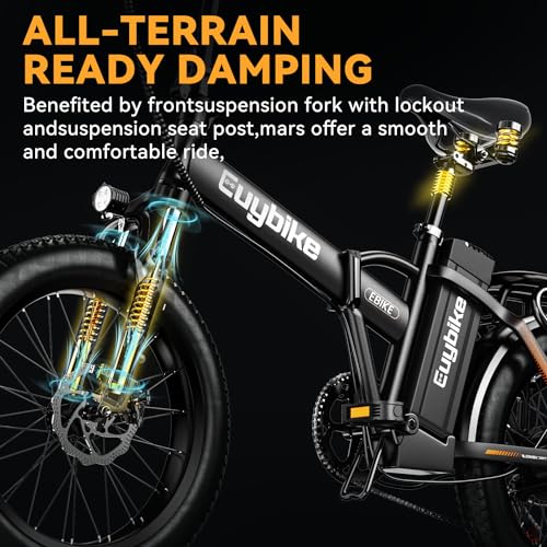 1000W Folding Electric Bike, 48V 20AH Large Removable Battery E Bike, 30+MPH, 80 Miles Max Range, 20" Fat Tire Electric Bike for Adults
