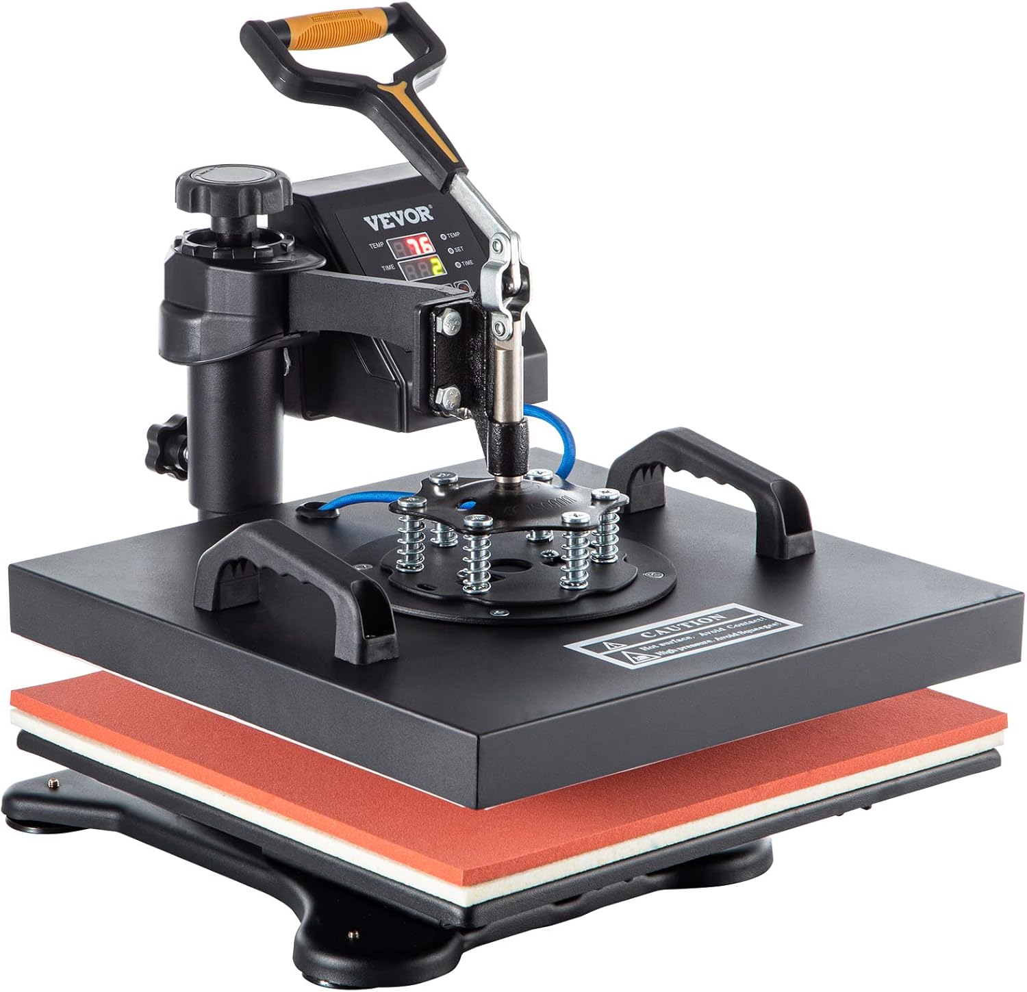 VEVOR Heat Press Machine, 15x15 Inch, 5 in 1 Combo Swing Away T-Shirt Sublimation Transfer Printer with Teflon Coated, Precise Heat Control