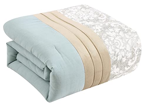 Riverbrook Home 100% Polyester Comforter Set, Queen, Hillcrest - Ivory/Gold, 9 Piece Set