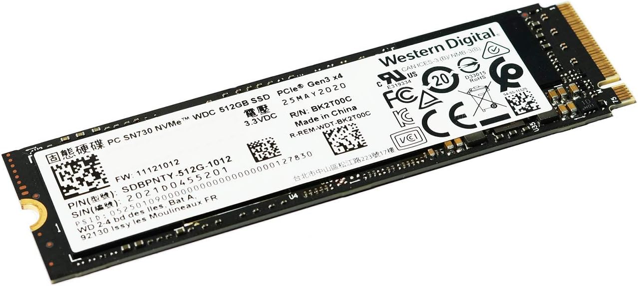 OEM OEM Western Digital PC SN730 NVMe SSD 512GB Capacity Read speeds up to 3,400MB/s, Write Speed up to 2